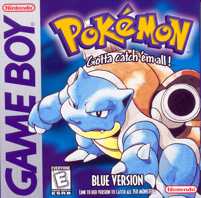 Pokemon Blue box art for GameBoy